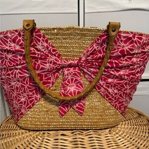 Calypso St. Barths Target Red and Tan Women's Tote Bag
